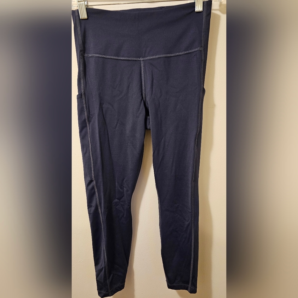 Athleta Leggings Ultimate Stash Pocket 7/8 Tight Blue Women's Size SP